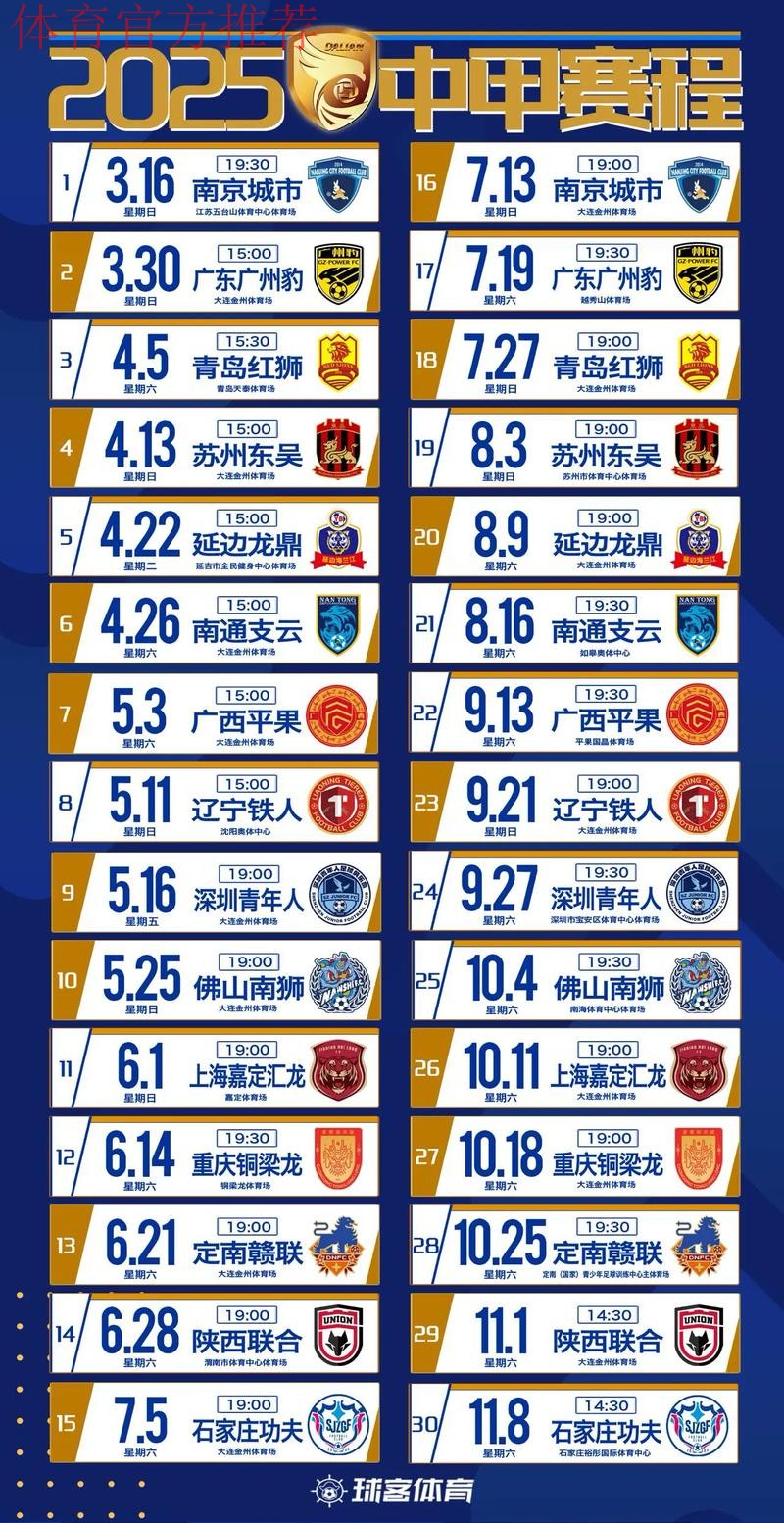 2020中甲联赛第一阶段赛程公布 2020中甲联赛第一阶段赛程公布
